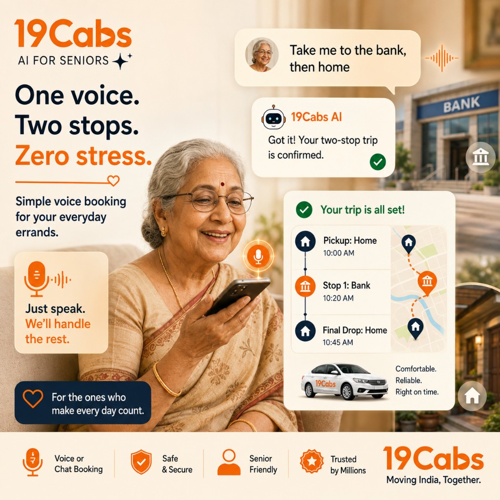 Senior books a two-stop trip to the bank then home by voice