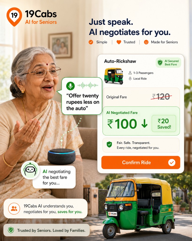 Senior asks AI to offer a lower auto fare before confirming the ride